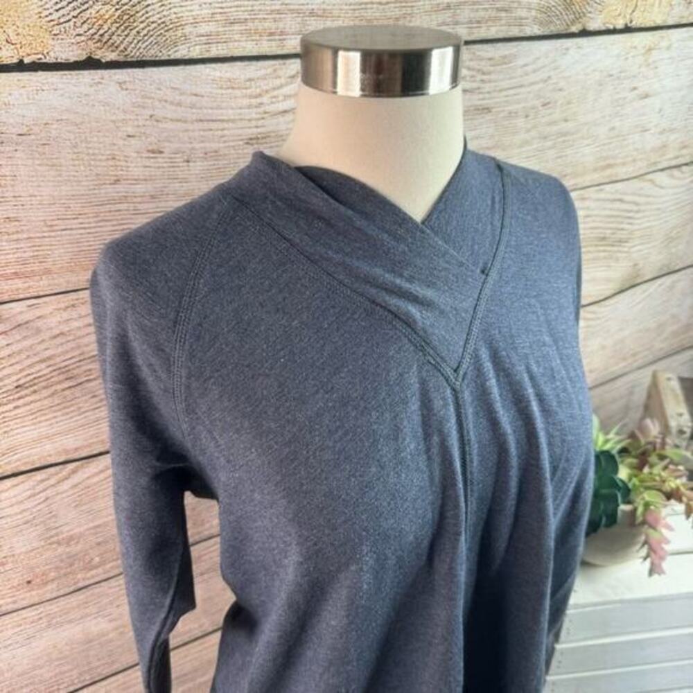 PureJill‎ J Jill Affinity French Terry Pima Cotton Tunic Top V-Neck Blue Size XS - Picture 3 of 7